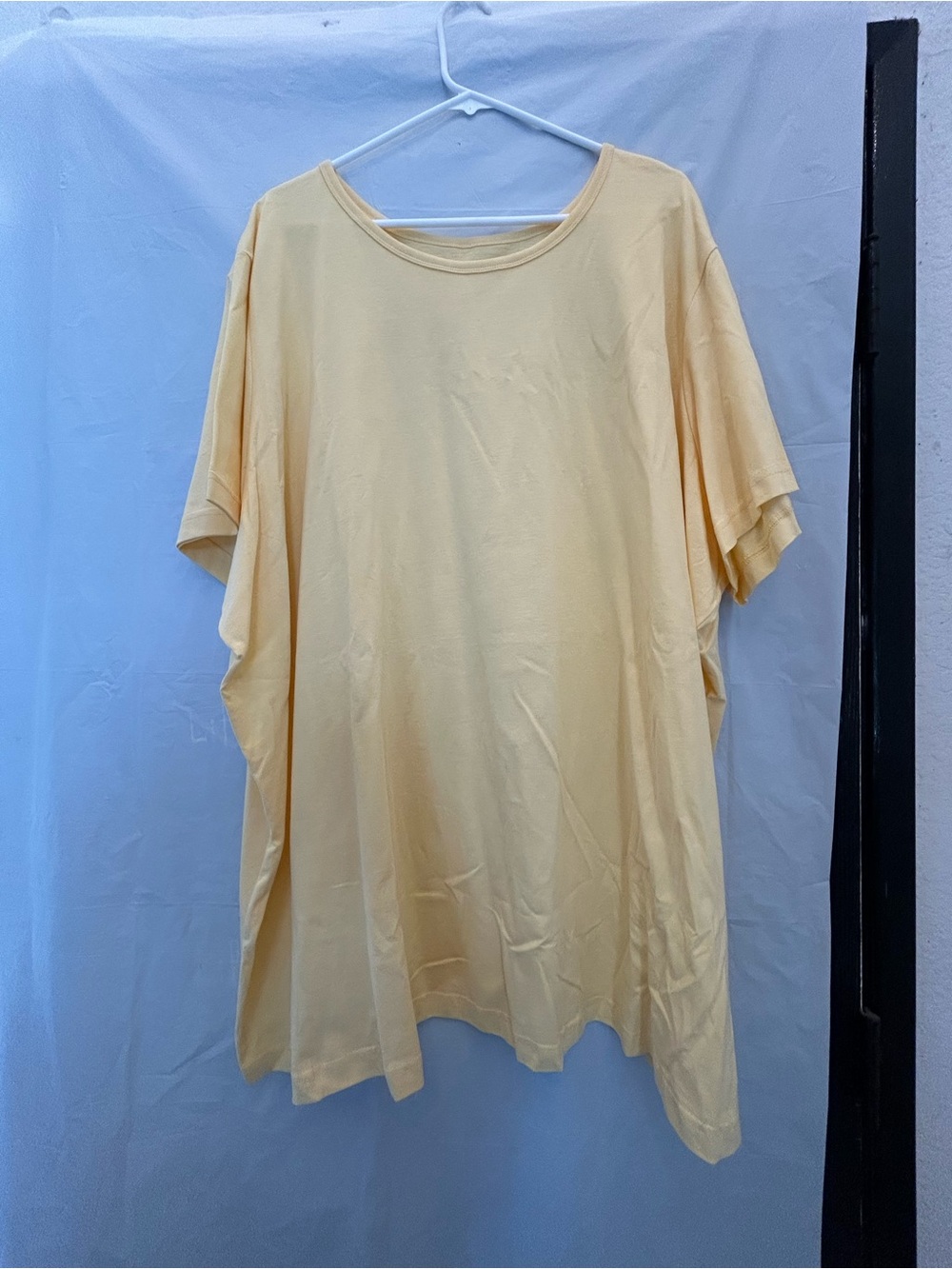 Woman Within Lightweight Short Sleeve Tee - Pale Yellow Sz 4X/34-36 100% Cotton